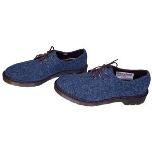 Rare DR. MARTENS HARRIS TWEED 3 Eye Oxford Blue Men's Size US10M/UK9/EUR43 EUC